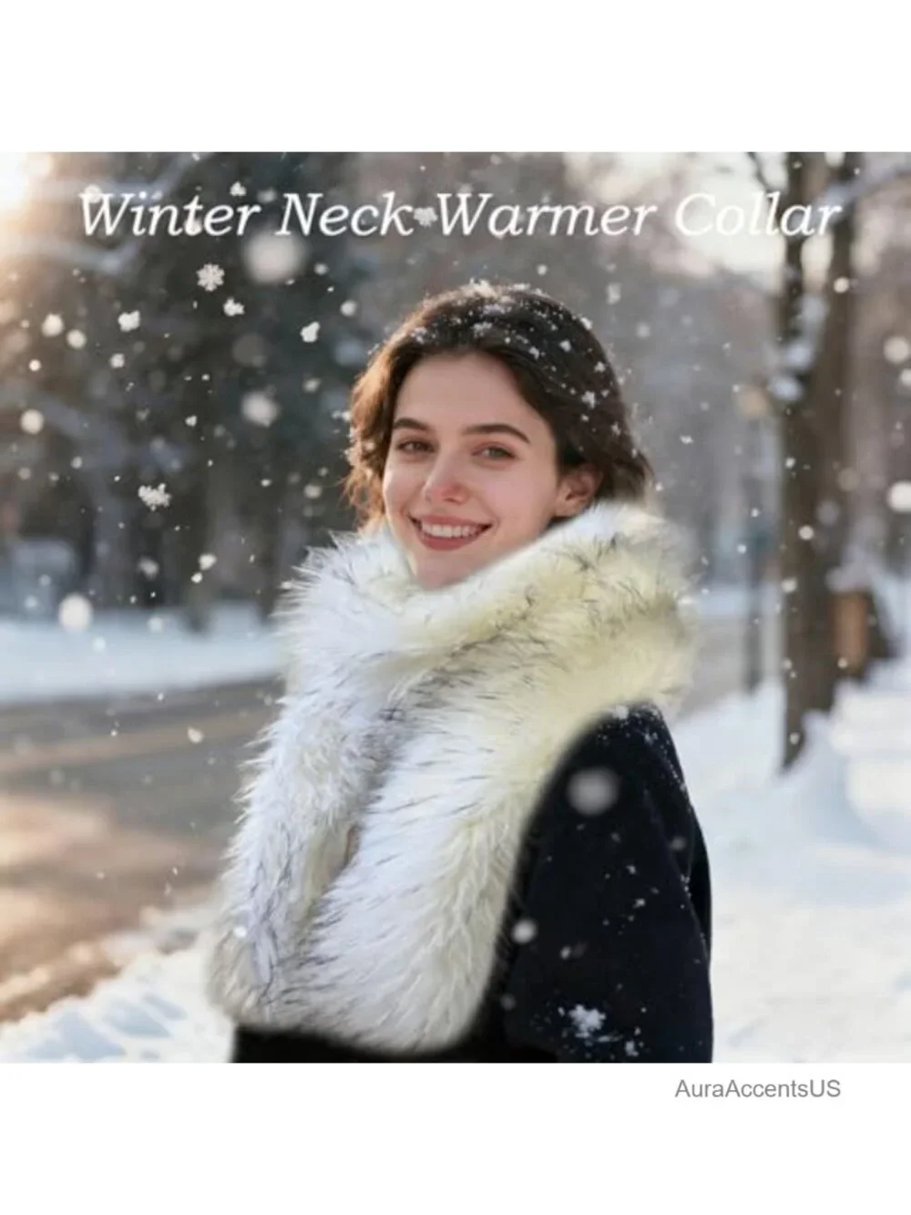 Faux Fur Wrap Shawl 1.7m Long with Fox Trim Heavy Winter Bridal Wedding Scarf